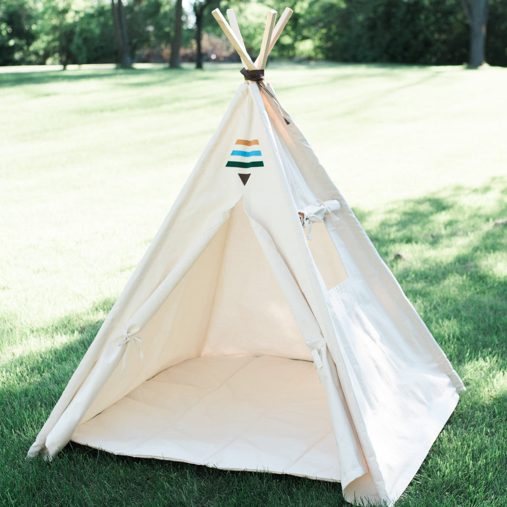 canvas kids teepee with tribal decorations